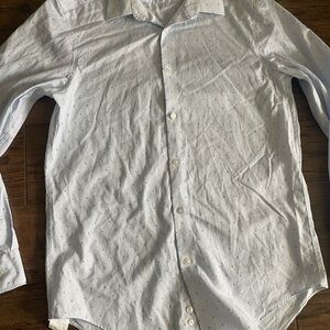 Calvin Klein Performance Blue and White Casual Button Down Shirt